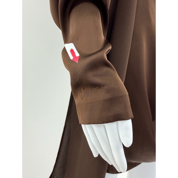 Ronny Kobo Brown Satin Draped Mock Neck Long Sleeve Mini Dress Size S - Picture 8 of 10